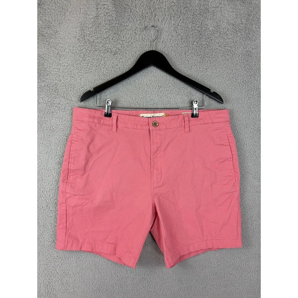 Tailor Vintage Greenwich Chino Shorts Mens 38 Pink Stretch 9 Inseam Casual Golf